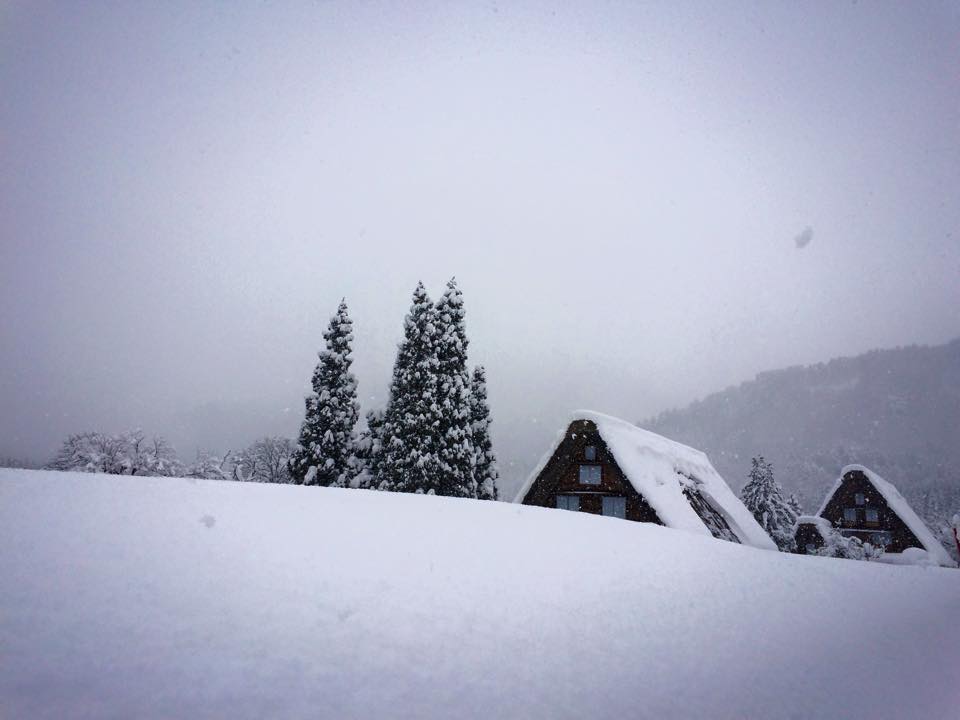 雪に埋もれる民家