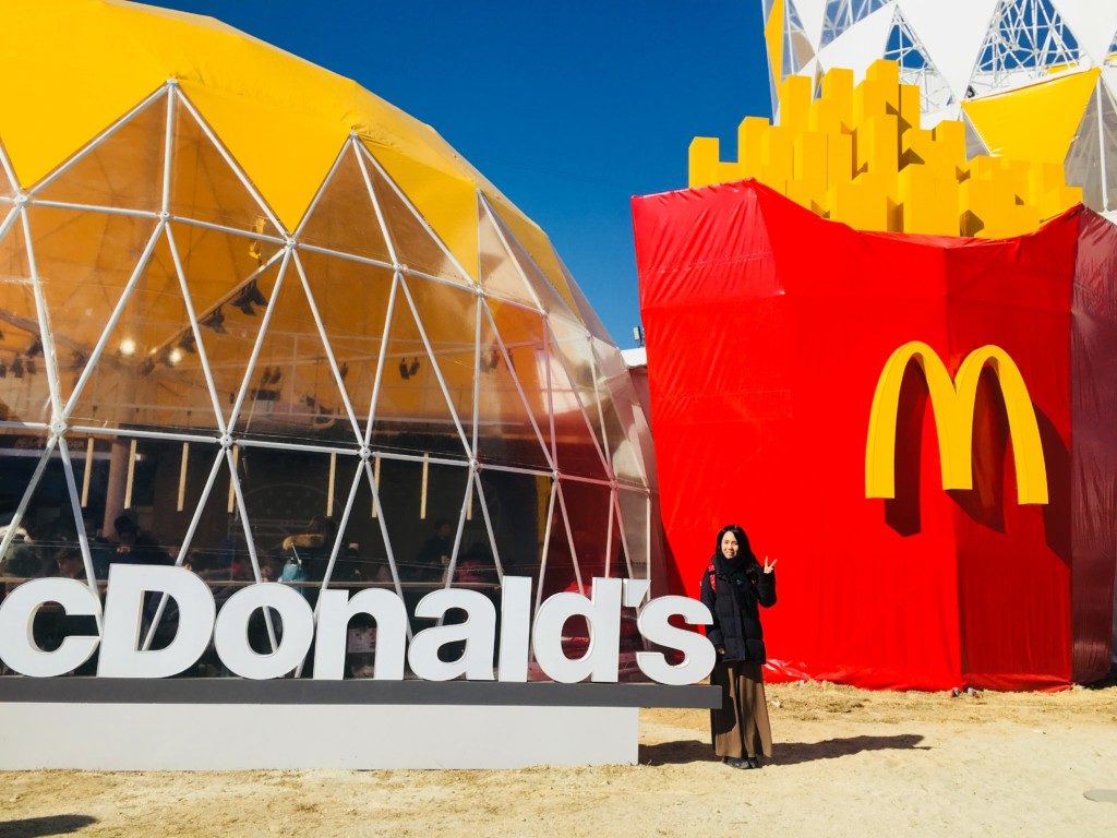 平昌オリンピックのボランティア_マクドナルドのモニュメント