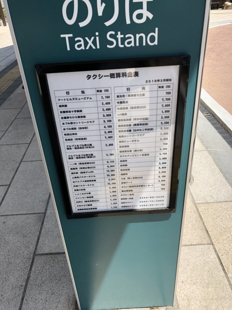 穂高駅タクシー乗り場
