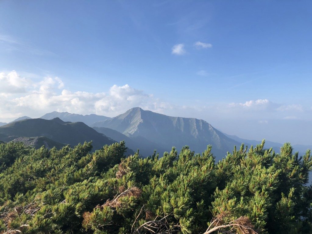 蝶ヶ岳ヒュッテから常念岳