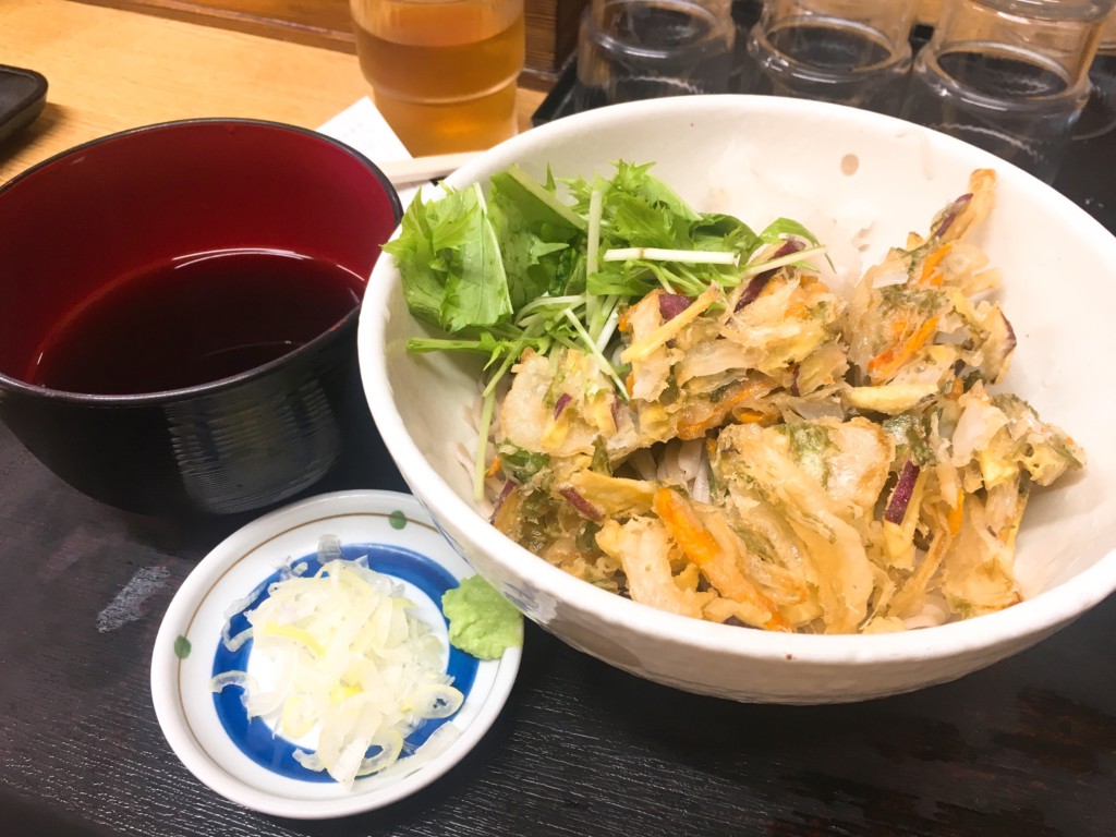 冷やしかき揚げそば